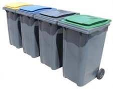 Contenedor de basura Dust con tapa y ruedas Plastic Omnium